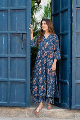 Dark Blue Jahota Pant Set