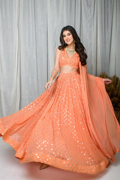 Peach Lehenga Set- By Reet Lifestyle