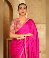 Fearless Fuchsia Saree With Fuchsia Fusion Blouse