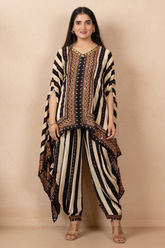 Black Crepe Boho Mirage Kaftan Set