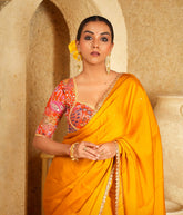 Sunset Show Saree With Tropical Tangerine Blouse