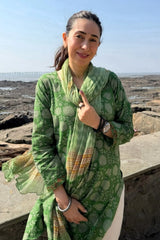 Dazzle Green Cotton Set- By Reet Lifestyle
