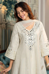 Ivory Tissue Charm Suit Set Elegance