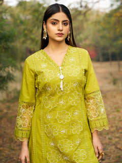 Everyday White Embroidered Ethnic Set
