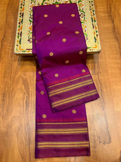 Narayanpeth Silk Saree with Stitched Blouse – Traditional Marathi Look
