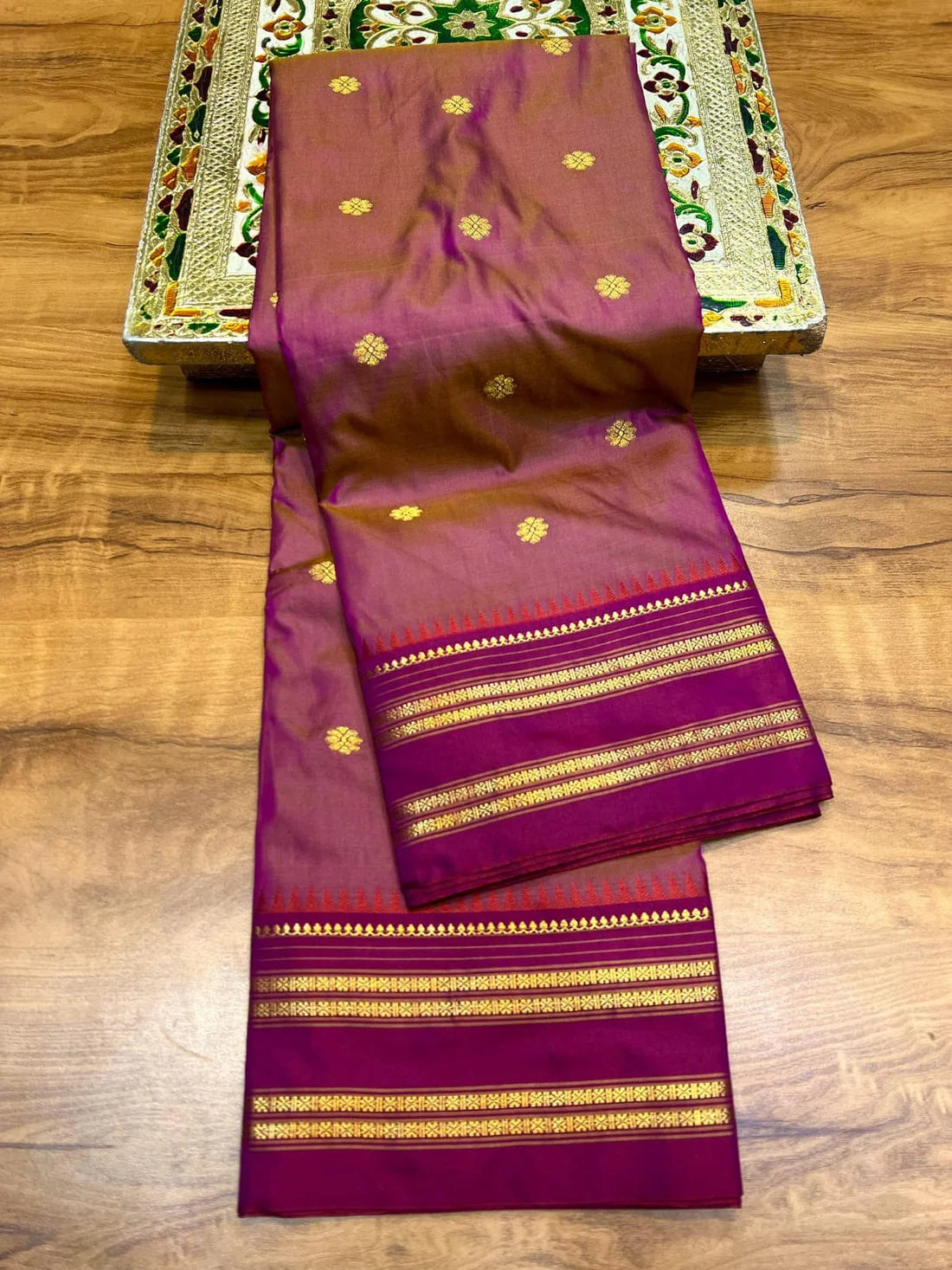 Narayanpeth Silk Saree with Stitched Blouse – Traditional Marathi Look