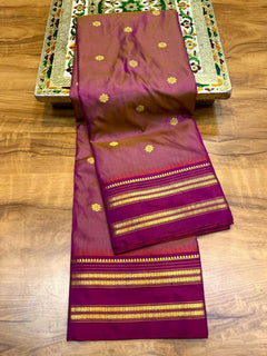 Narayanpeth Silk Saree with Stitched Blouse – Traditional Marathi Look