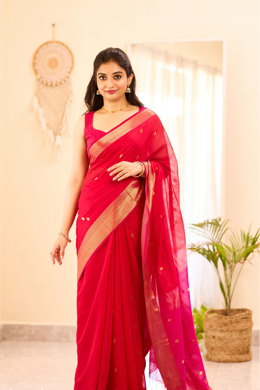 Maheshwari Silk Handloom Cotton Saree