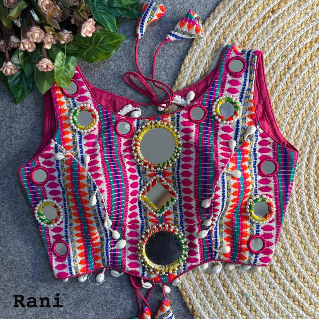 Navratri Rangmahal Mirror Work Blouse