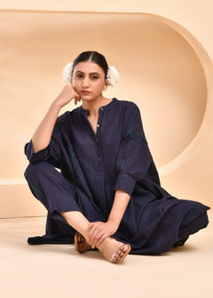 Noor Neeli Mocha Cotton Co-Ord Set