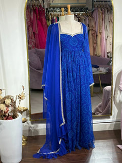 Neelanjana Bandhani Anarkali Set