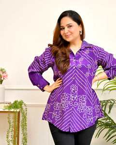 Noor Bandhej Crepe Shirt