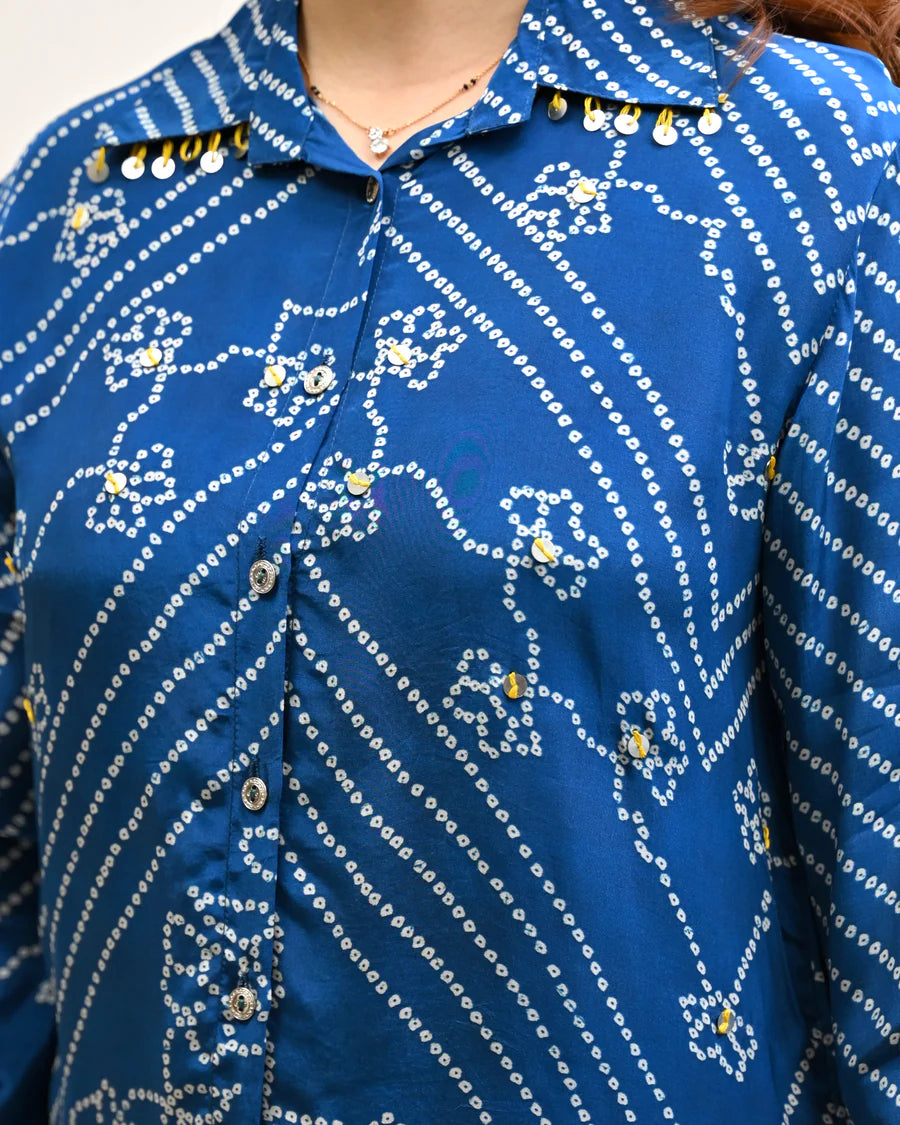 Noor Bandhej Crepe Shirt