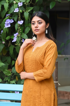 Noor Pista Pure Kota Chikankari Kurta Set