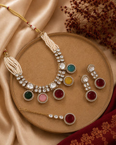Rajwada Heritage Polki Necklace/Chocker Set