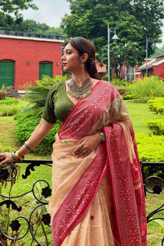 Jamdani Tussar Weave Saree