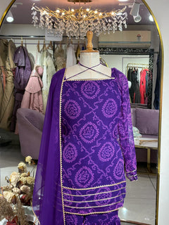 Noor Gulnaar Bandhani Sharara Set