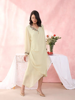 Beekey Embellished Draped Georgette Dress