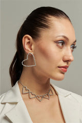 Silver Seed Bead Sweetheart Earrings