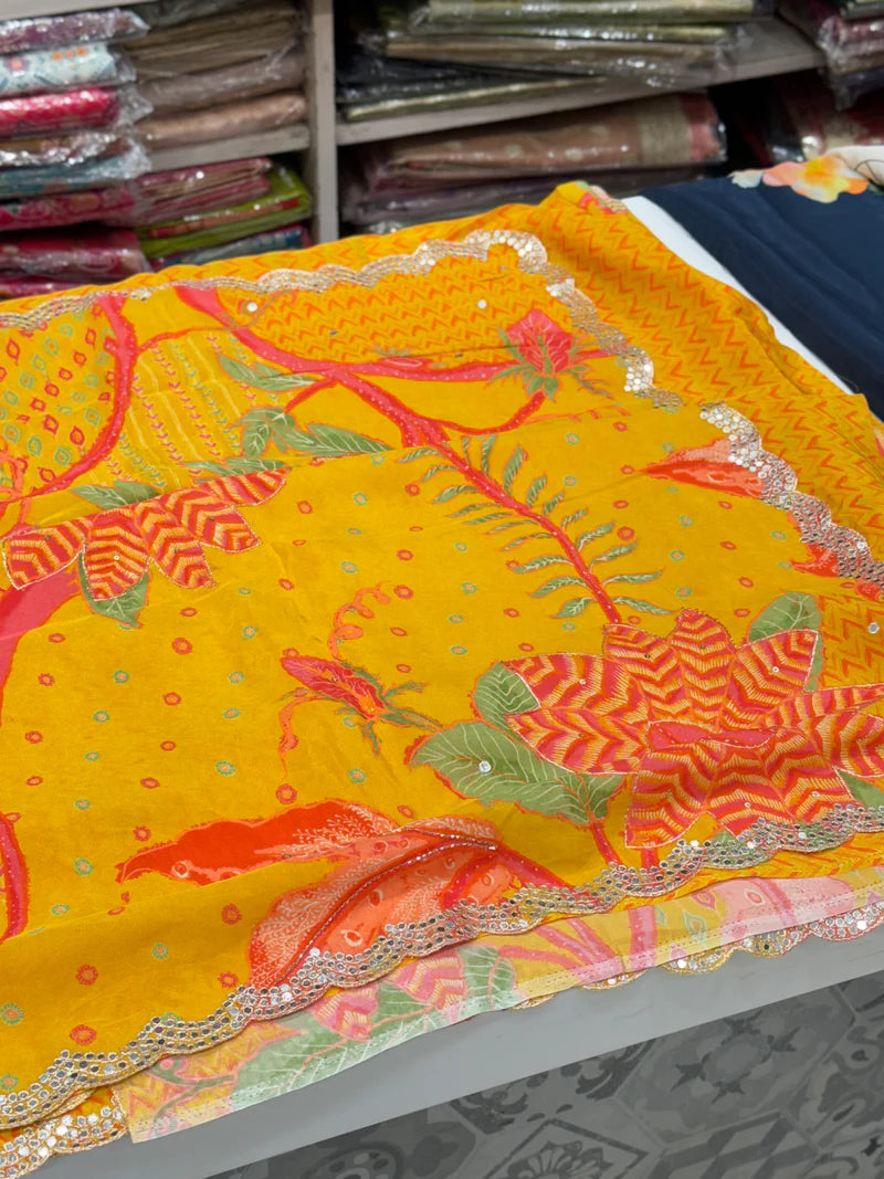 Floral saree