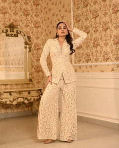 Ivory Lace Blazer Co-ord Set