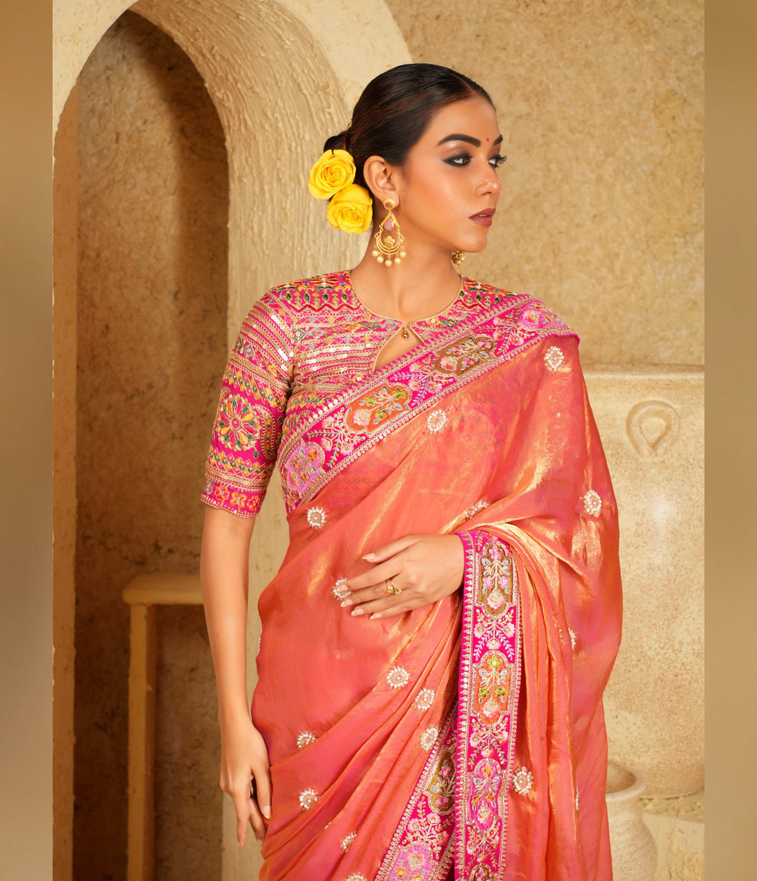 Pink georgette blouse