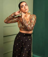 Multicolour embroidery blouse