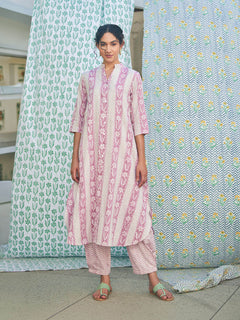 Cotton Kurta pink & Pant Set- By Reet Lifestyle