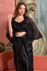 Black Victoria Moonlit Imported Cape Set