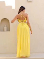 braided yellow cotton summer dress