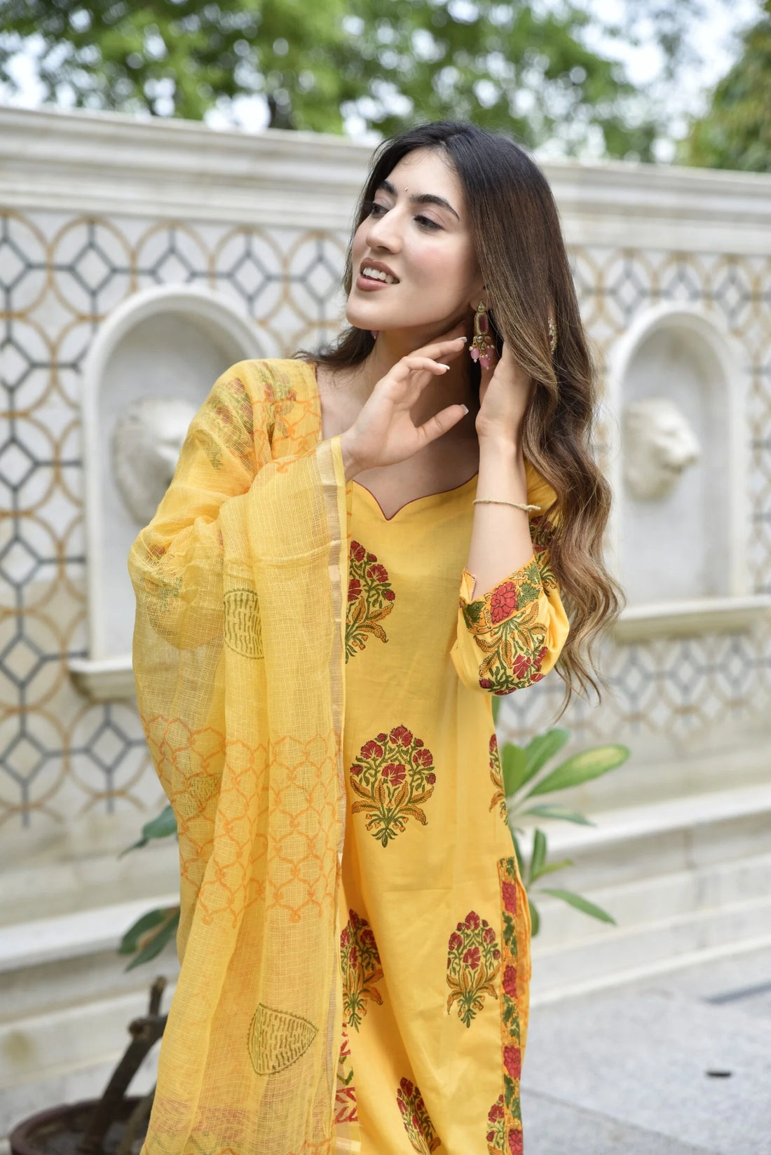 Bright Yellow Straight Suit Set (Without Dupatta)- By Reet Lifestyle