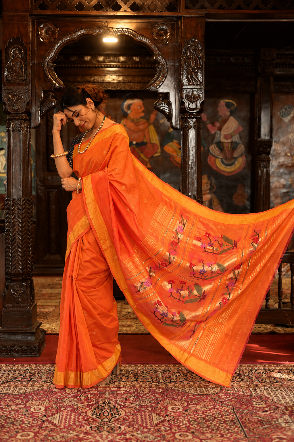 Pure Cotton Handloom Paithani Saree Traditional Paithani Pallu