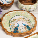 Premium Mango Wood Light Green Mayur Platter