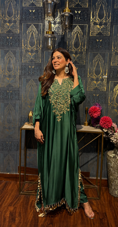 Emerald Green Choga Kaftan Dress