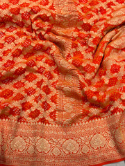 Handwoven Bandhej Saree