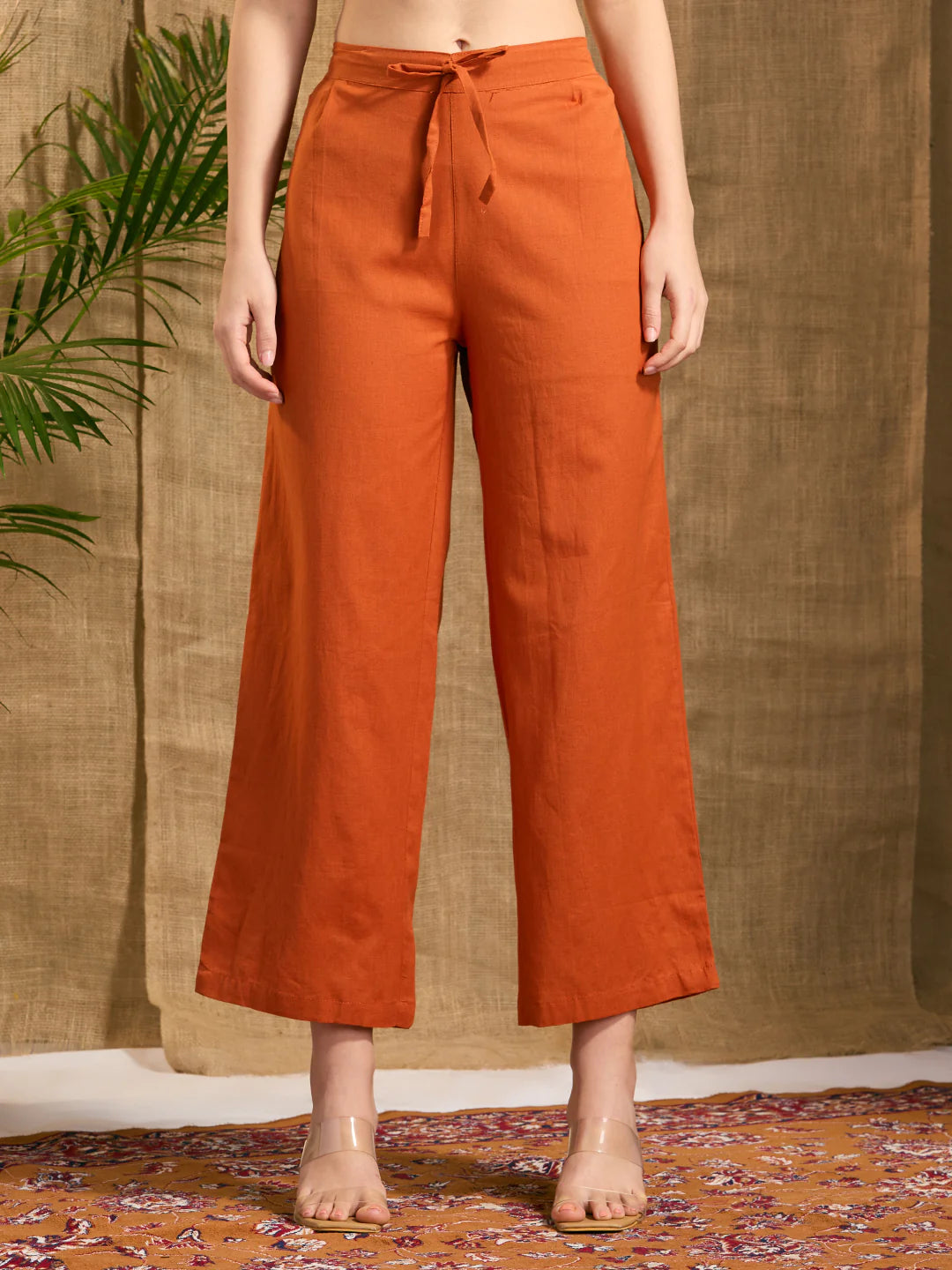 Rust Cotton Floral Embroidered Co-Ord Set