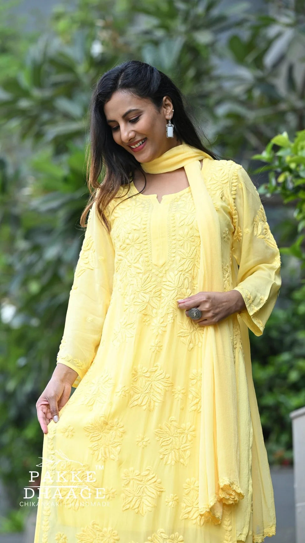 Noor Neelkamal Pure Viscose Chikankari 3D Kurta Set