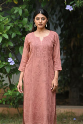 Noor Pista Pure Kota Chikankari Kurta Set