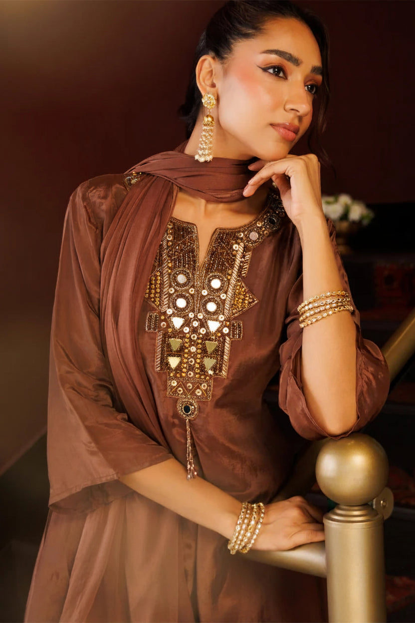 Noor-e-Mehfil Mirror Work Palazzo Set