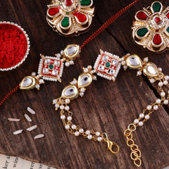 Raksha Bandhan Bhaiya Bhabhi Rakhi with Tilak Set