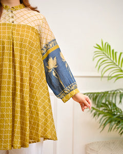 Bloom Lotus Mul Chanderi A-Line Tunic
