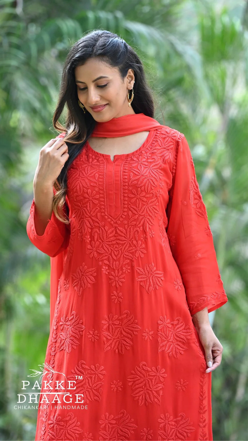Noor Neelkamal Pure Viscose Chikankari 3D Kurta Set