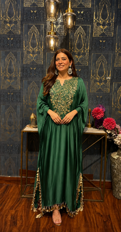 Emerald Green Choga Kaftan Dress