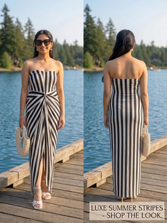 Stripes black black and white dress