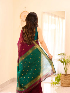 Maheshwari Silk Handloom Cotton Saree