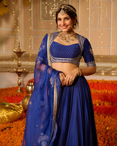 Royal Blue Festive Lehenga Set