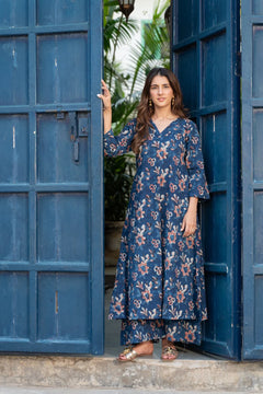 Dark Blue Jahota Pant Set