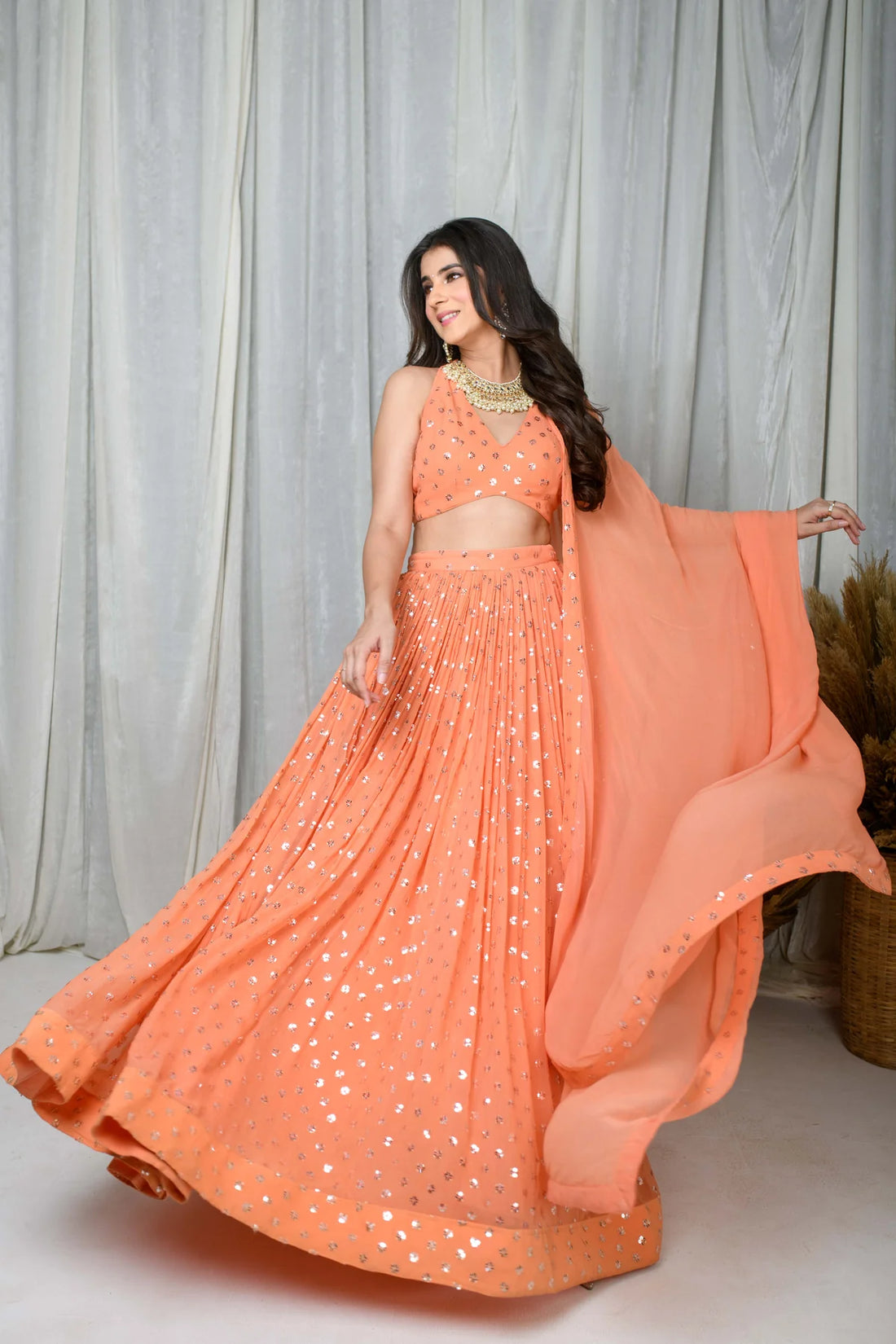 Peach Lehenga Set- By Reet Lifestyle