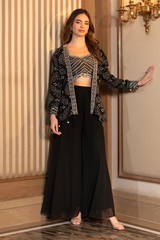 Black Georgette Bandhani Co-Ord Set