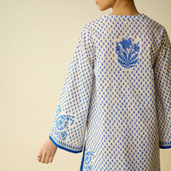 Mulmul Cotton Farsi Set in Jaipur Blue- By Reet Lifestyle